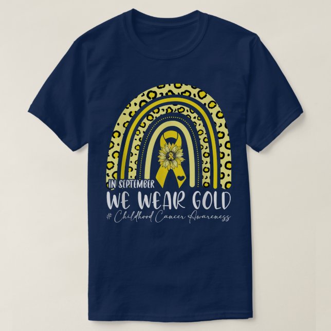 In September We Wear Gold-Childhood Cancer Leopard T-Shirt (Design Front)