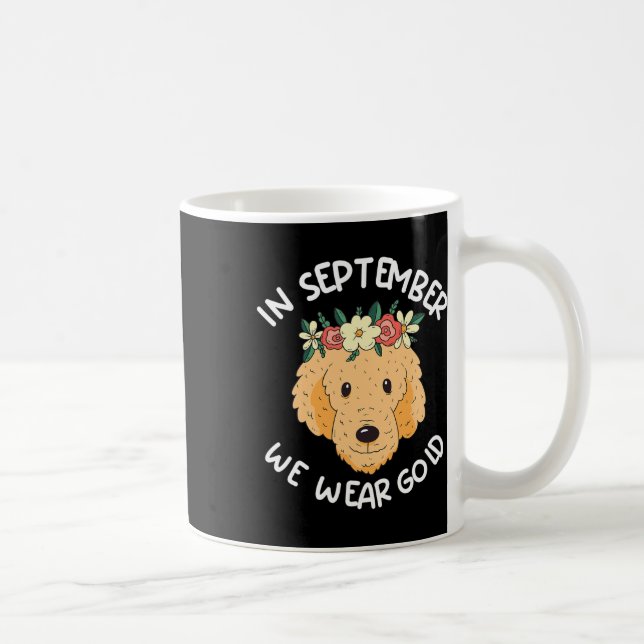 In September We Wear Gold Dog Childhood Cancer Awa Coffee Mug (Right)