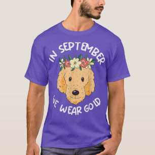 In September We Wear Gold Dog Childhood Cancer Awa T-Shirt