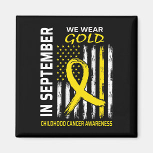 In September We Wear Gold Flag Childhood Cancer Aw Magnet