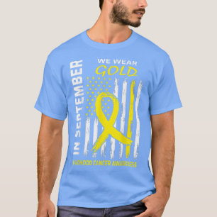 In September We Wear Gold Flag Childhood Cancer Aw T-Shirt