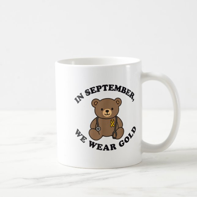 In September We Wear Gold Pediatric Nurse Childhoo Coffee Mug (Right)