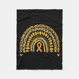 In September We Wear Gold Rainbow Childhood Cancer Fleece Blanket