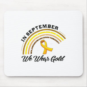 In September We Wear Gold Rainbow Childhood Cancer Mouse Mat