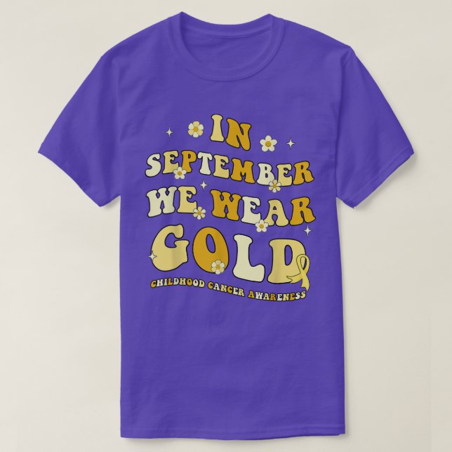 In September We Wear Gold Retro Childhood Cancer A T-Shirt (Design Front)