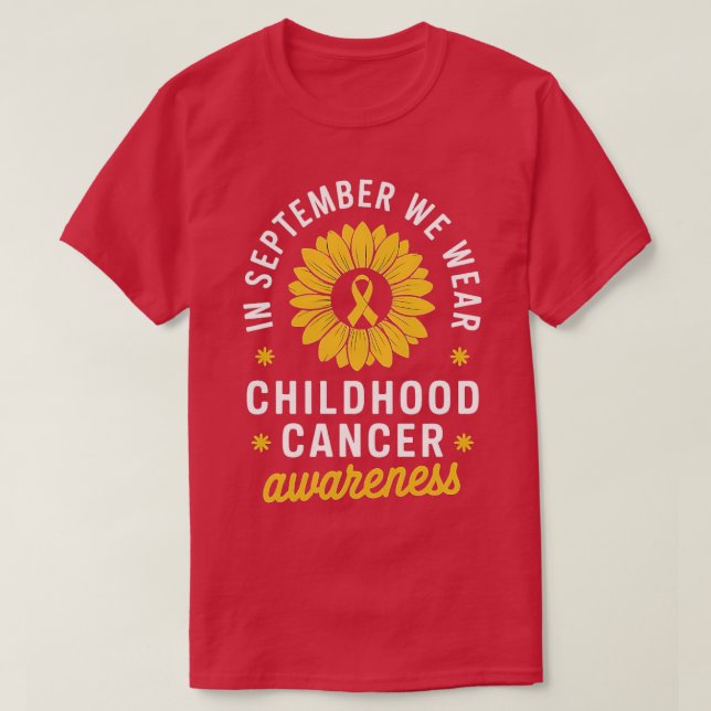 In September We Wear Gold Sunflower Childhood Awar T-Shirt (Design Front)