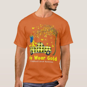 In September We Wear Gold Truck-Childhood Cancer T-Shirt