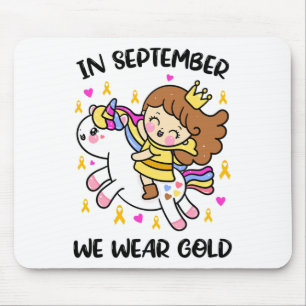 In September We Wear Gold Unicorn Childhood Cancer Mouse Mat