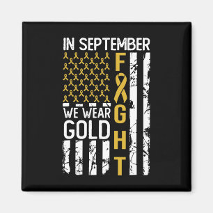 In September We Wear Gold USA Childhood Cancer Awa Magnet