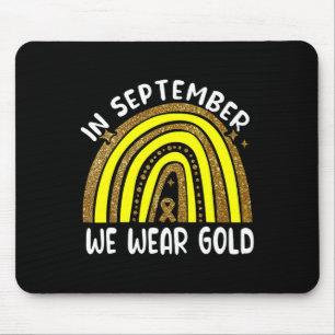 In September We Wear Golden Childhood Cancer Aware Mouse Mat
