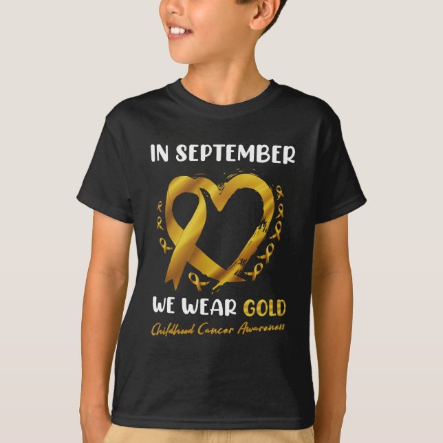 In September We Wear Golf Childhood Cancer Awarene T-Shirt (Front)