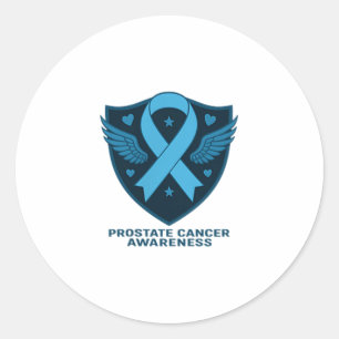 In September We Wear Light Blue Prostate Cancer Aw Classic Round Sticker