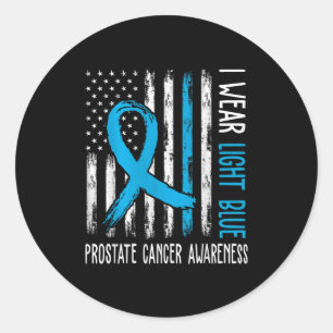 In September We Wear Light Blue Prostate Cancer Aw Classic Round Sticker