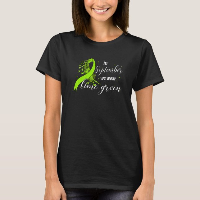 In September We Wear Lime Green Lymphoma Awareness T-Shirt (Front)