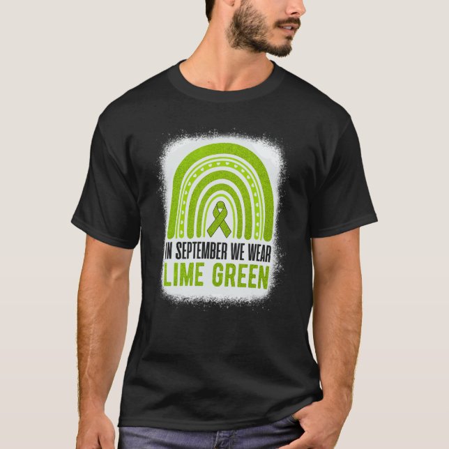 In September We Wear Lime Green Rainbow Lymphoma A T-Shirt (Front)