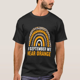 In September We Wear Orange Rainbow Leukaemia Awar T-Shirt