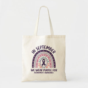 In September We Wear Purple Alzheimer's Awareness Tote Bag