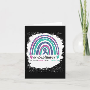 In September We Wear Purple And Teal Bleach Suicid Card