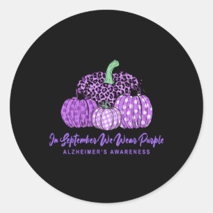 In September We Wear Purple For Heimerheimer Aware Classic Round Sticker