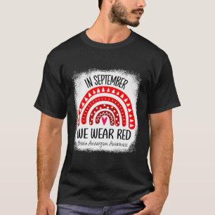 In September We Wear Red Brain Aneurysm Awareness T-Shirt