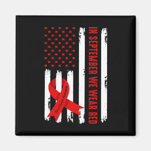 In September We Wear Red for Blood Cancer Awarenes Magnet