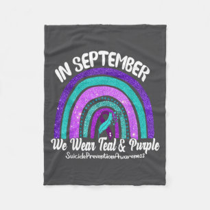 In September We Wear Teal & Purple Rainbow Sui Fleece Blanket