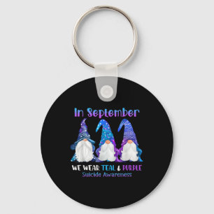 In September We Wear Teal & Purple Ribbon Suic Key Ring