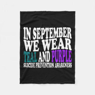 In September We Wear Teal & Purple Suicide Pre Fleece Blanket