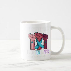 In September We Wear Teal And Purple Suicide Aware Coffee Mug