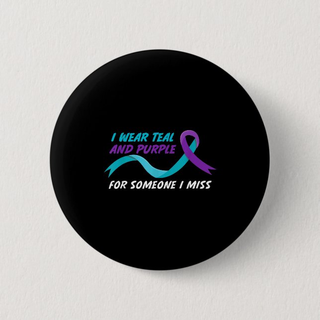 In September We Wear Teal And Purple Suicide Preve 6 Cm Round Badge (Front)