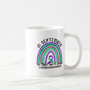 In September We Wear Teal And Purple Suicide Preve Coffee Mug