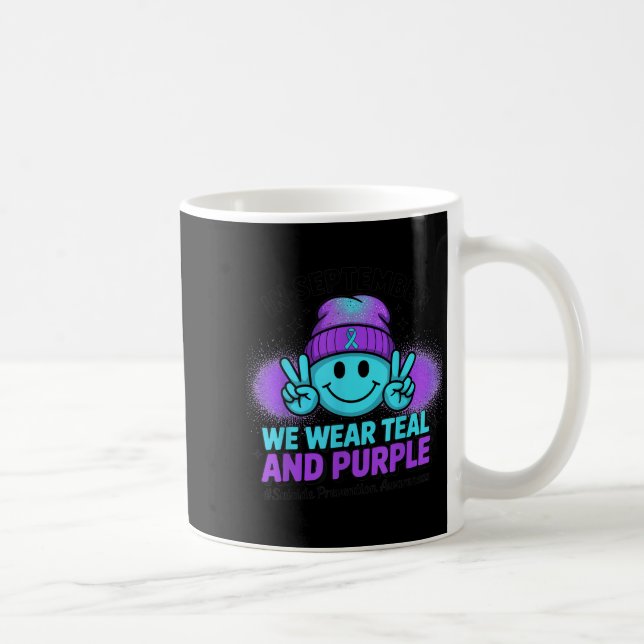 In September We Wear Teal And Purple Suicide Preve Coffee Mug (Right)
