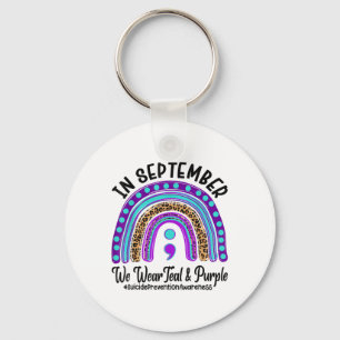 In September We Wear Teal And Purple Suicide Preve Key Ring