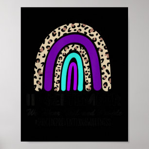 In September We Wear Teal And Purple Suicide Preve Poster