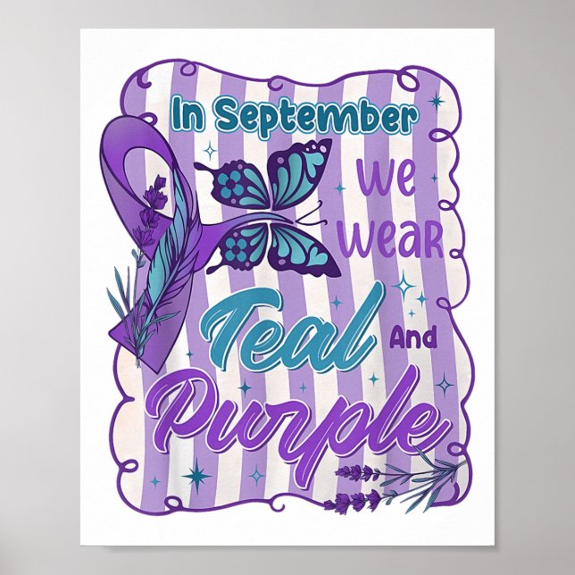 In September We Wear Teal And Purple Suicide Preve Poster (Front)