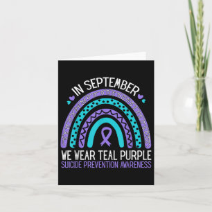 In September We Wear Teal Purple Ribbon Suicide Aw Card