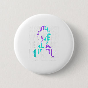 In September We Wear Teal Purple Ribbon Suicide Pr 6 Cm Round Badge