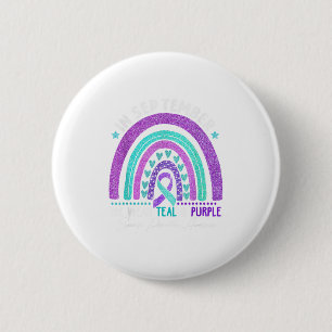 In September We Wear Teal Purple Ribbon Suicide Pr 6 Cm Round Badge