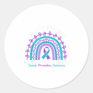 In September We Wear Teal Purple Ribbon Suicide Pr Classic Round Sticker
