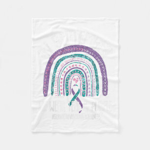 In September We Wear Teal Purple Ribbon Suicide Pr Fleece Blanket