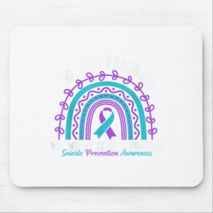 In September We Wear Teal Purple Ribbon Suicide Pr Mouse Mat