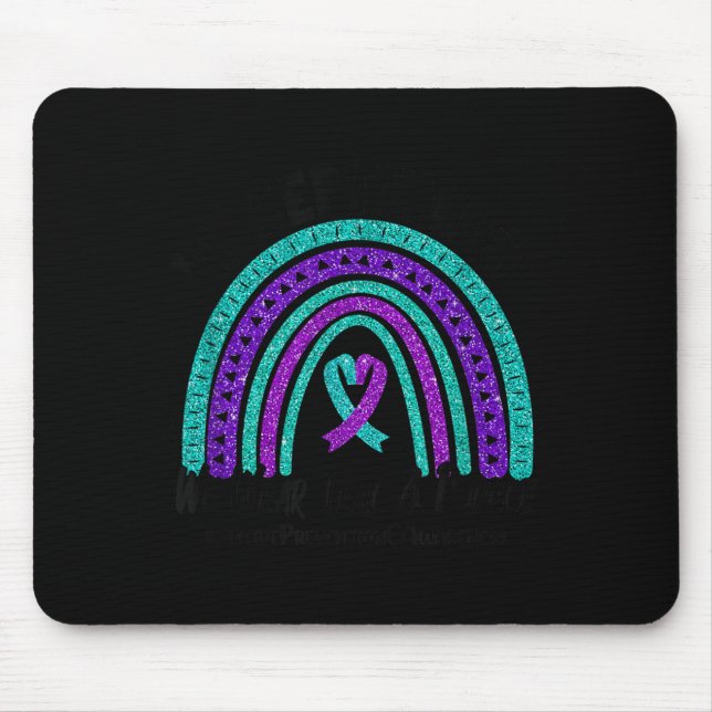In September We Wear Teal Purple Ribbon Suicide Pr Mouse Mat (Front)