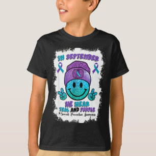 In September We Wear Teal Purple Ribbon Suicide Pr T-Shirt