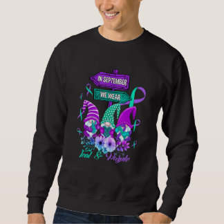 In September We Wear Teal & Purple Ribbon Suicide  Sweatshirt