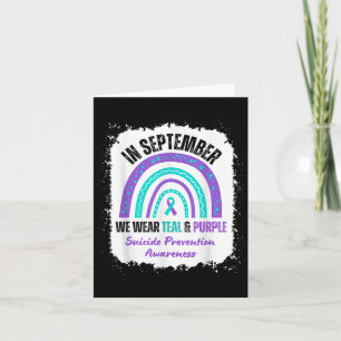 In September We Wear Teal Purple Suicide Awareness Card
