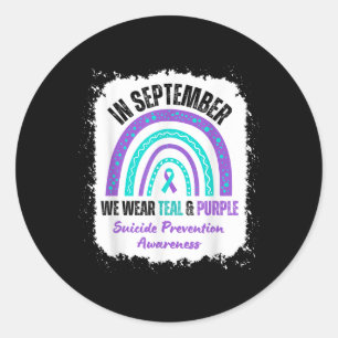 In September We Wear Teal Purple Suicide Awareness Classic Round Sticker