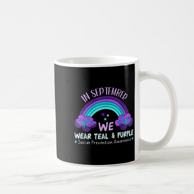In September We Wear Teal Purple Suicide Preventio Coffee Mug (Right)