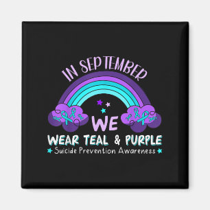 In September We Wear Teal Purple Suicide Preventio Magnet