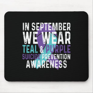 In September We Wear Teal Purple Suicide Preventio Mouse Mat