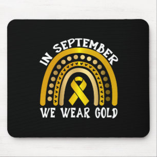 In September We Wear Yellow Childhood Cancer Star Mouse Mat